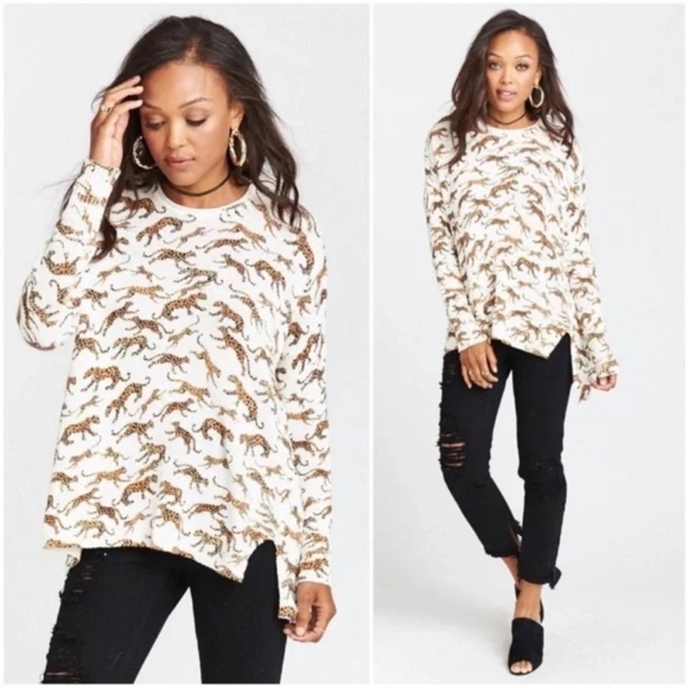 Show Me Your Mumu Bonfire Mucci Cat print sweater